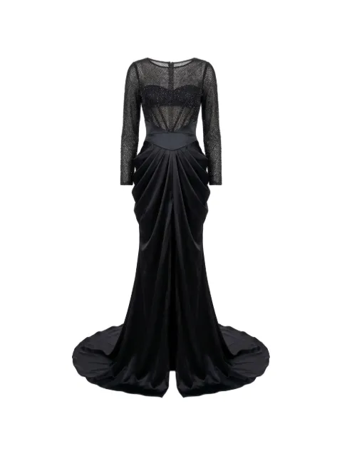 Gattinolli by Marwan embroidered mermaid dress Black GA7024