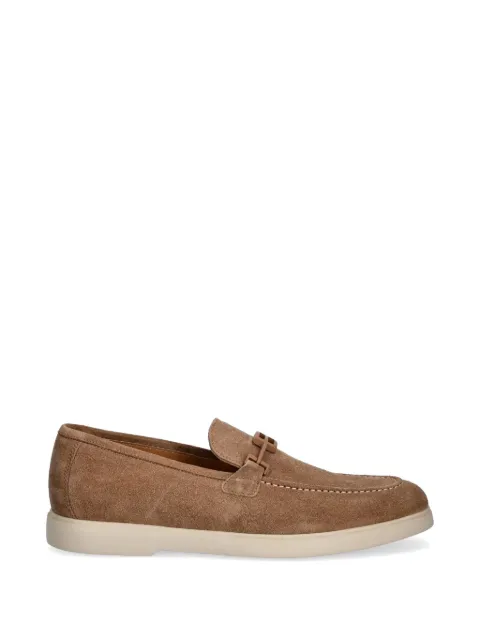 Baldinini monogram-plaque suede loafers Brown U6E009P1CROS