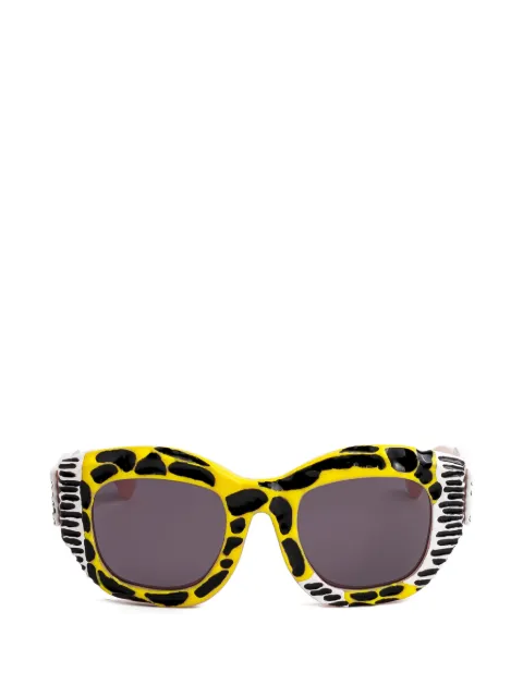 Kuboraum B2 Pop-Grotesque square-frame sunglasses Yellow B2