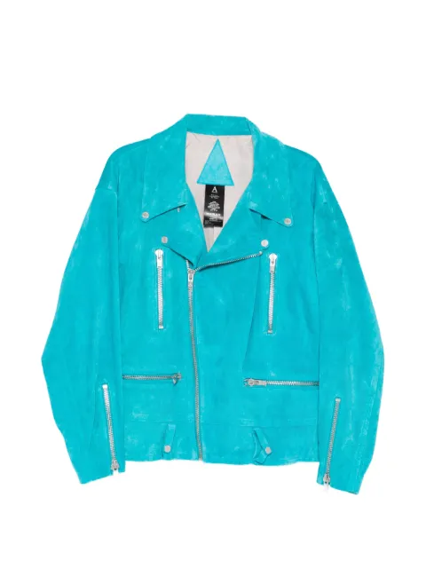 A LEATHER motor leather jacket Blue AUJ2555