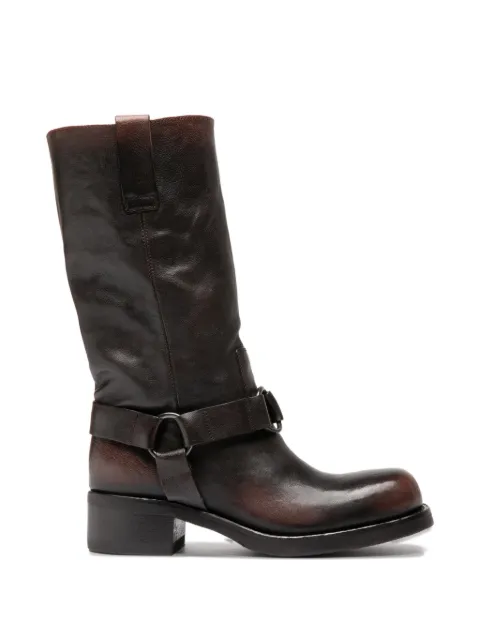 Officine Creative Dana 004 leather biker boots Brown OCDDANA004MASO2A521