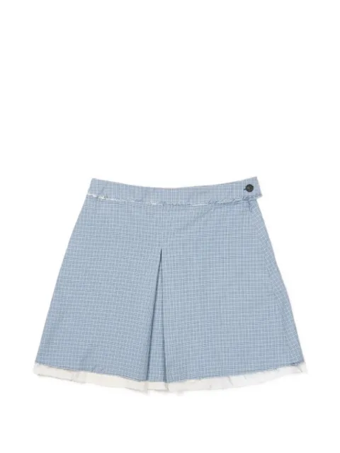 Camiel Fortgens checked mini pleated skirt Blue CF21070102
