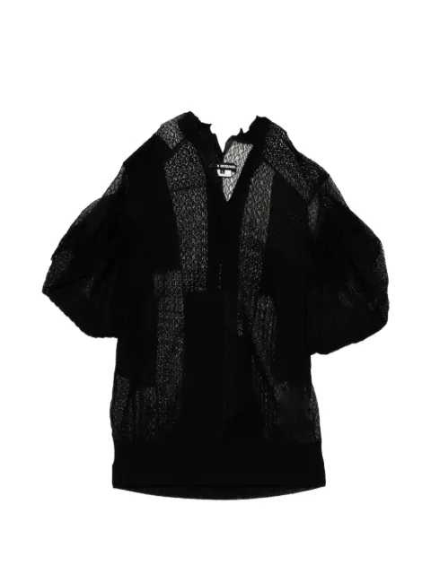 Junya Watanabe lace-knitted blouse Black JQN010051MAR