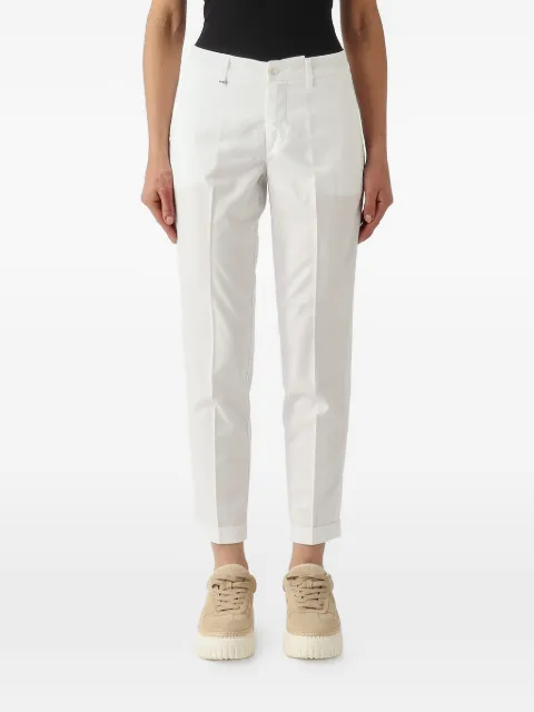 Fay pressed-crease turn-up trousers White NTW8052531TWBT