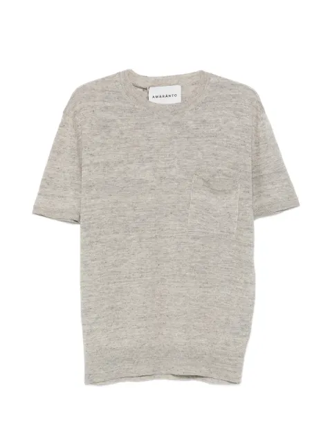 AMARANTO ribbed short-sleeve T-shirt Grey B9AB0047