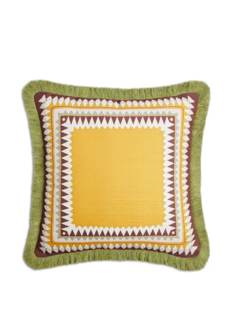 La DoubleJ outdoor cushion (45x45) with fringes Yellow CUS0041POL001DOR02PI10