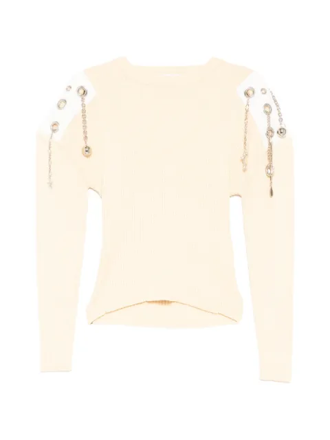 Toga decoration ribbed sweater Neutrals TA261XN026