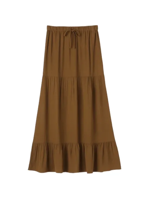 James Perse soft-matte tiered maxi skirt Brown WLVW5012