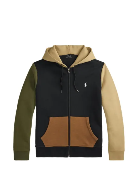 Polo Ralph Lauren colour-block logo-embroidered hoodie Black 710B26093001