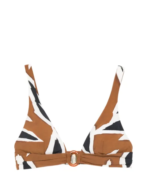 Maryan Mehlhorn abstract-print buckle bikini top Brown 5026TOP