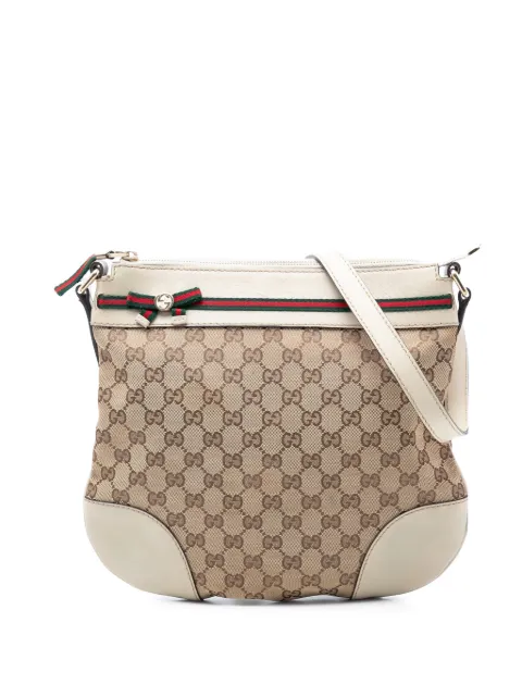 Gucci Pre-Owned 2016-2026 GG Canvas Web Mayfair crossbody bag White QFCY8C2W48D45KFI
