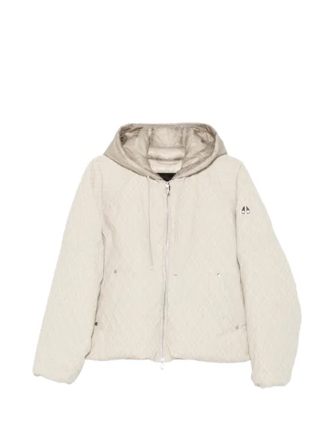 Moose Knuckles logo-print hooded jacket Neutrals M35LB046H