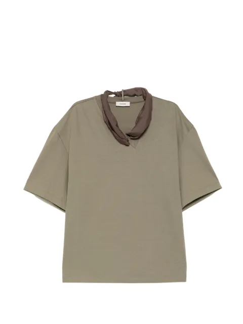 System detachable-scarf V-neck T-shirt Blue SH2G3TVNT12M