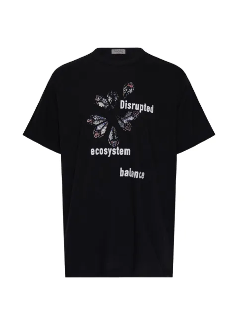 Yohji Yamamoto graphic-print short-sleeve cotton T-shirt Black HKT76985001