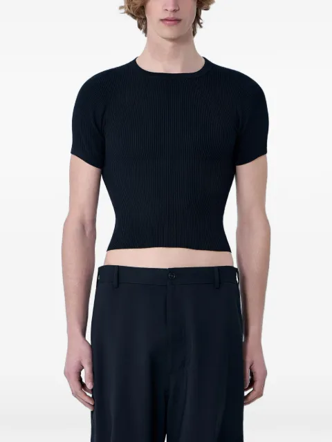 Rier ribbed cropped T-shirt Black KNW66FRSFINERIBSILKBLACKKNIT