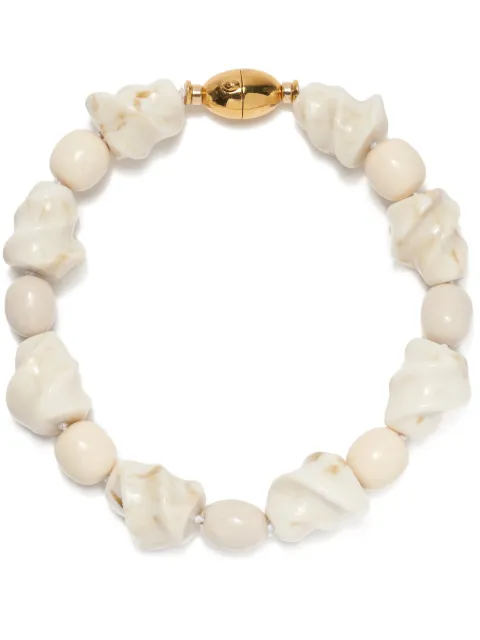 Lizzie Fortunato Salamanca resin porcelain-bead necklace Neutrals SS26N003