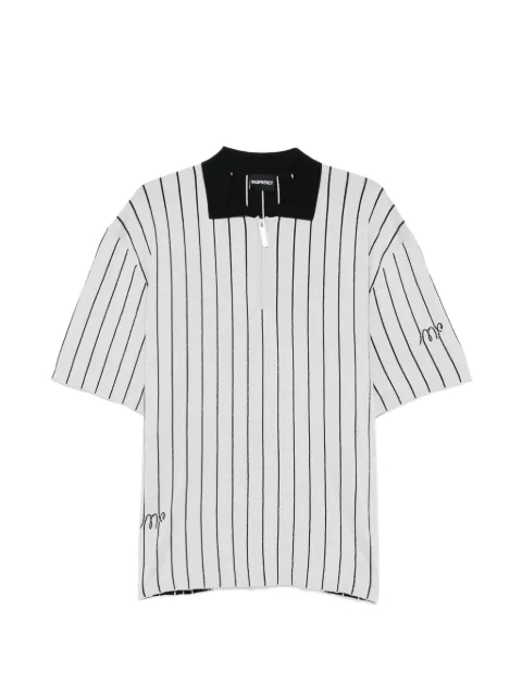 MADFRENZY MF striped zip polo shirt Grey MFSS26S1GLL