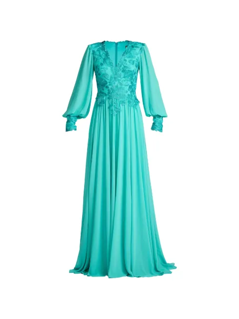 Tadashi Shoji floral V-neck maxi dress Blue CJH26125LC
