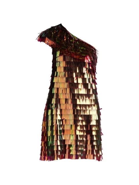 Tadashi Shoji Bina one-shoulder mini dress Gold SBSQ23038SBRZSH