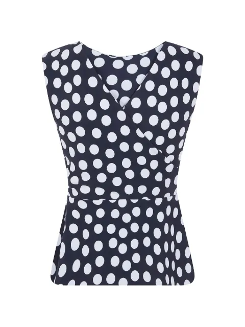 CHIARA BONI La Petite Robe polka-dot wrap top Blue TOOLIWIASJEST