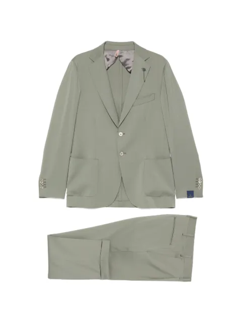 Santaniello pocket button suit Green E3392V7597MF51