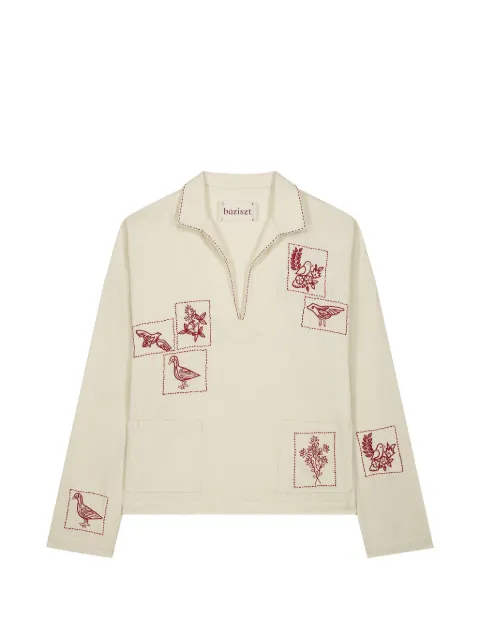 Baziszt Hauz embroidered shirt Neutrals BZSS26SR16012