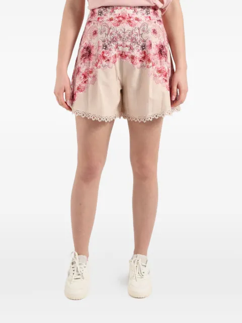 AMOSA floral lace shorts Pink A26SSSH29UV