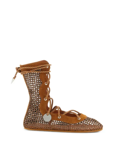 Kiko Kostadinov Reticella suede ankle boots Brown KKWSS26FT03137