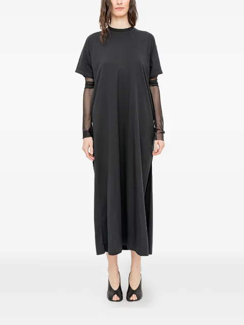 Andrea Ya'aqov side-slit crew-neck dress Black 26WGIT73COTTON