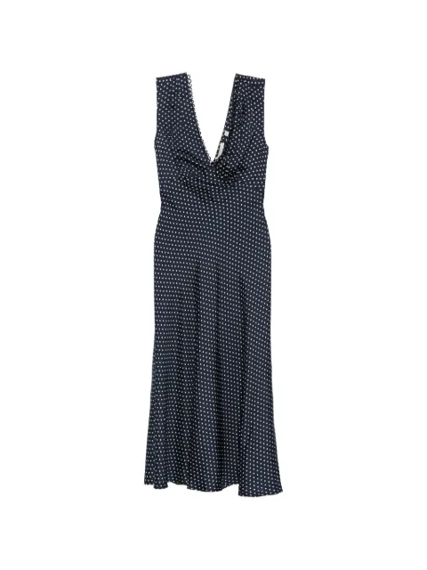 DÔEN Tahlia polka-dot midi dress Blue 13512417B