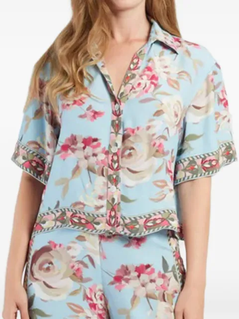 Derhy Angele floral-print buttoned shirt Blue P6200403