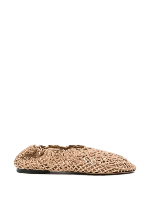 ODISSI Iris crochet ballet flats Neutrals OD46039A