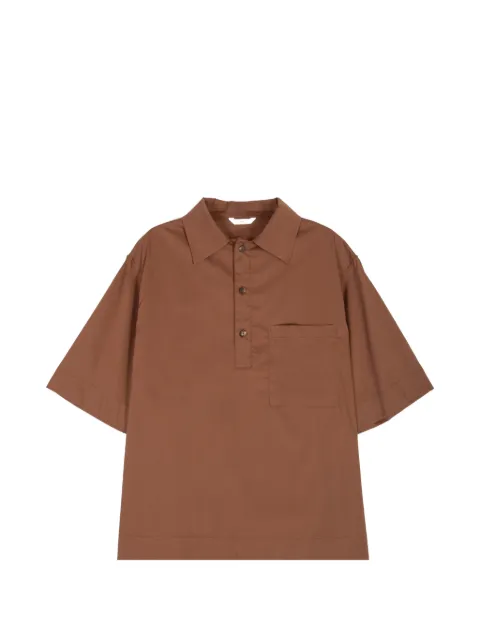 Hevo Montursi short-sleeved chest-pocket shirt Brown MONTURSISCL704