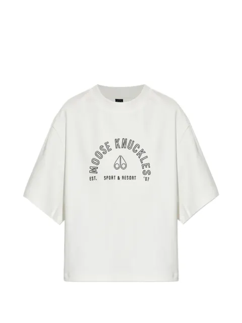 Moose Knuckles logo-print T-shirt White M16LT701