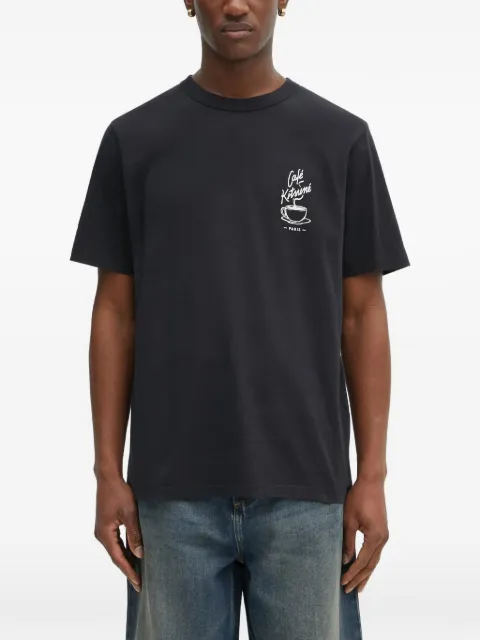 CAFÉ KITSUNÉ logo-print T-shirt Black CKMU00102KJ7014