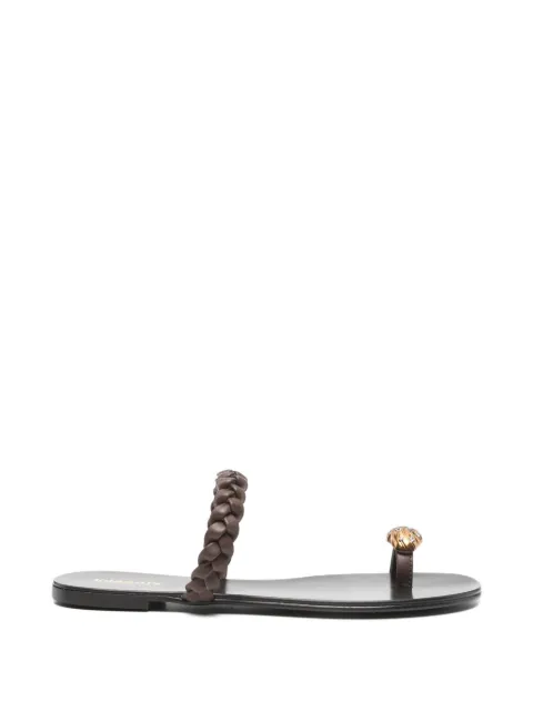 Lola Cruz Mona embellished flat sandals Brown 079Z14BK