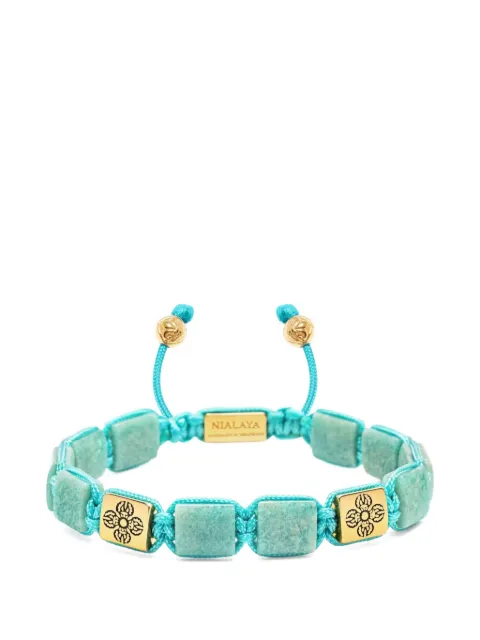 Nialaya Jewelry amazonite flatbead bracelet Gold MLUXPL157