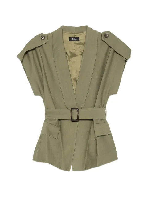 DIXIE belted cap-sleeve jacket Green LAFSJREA