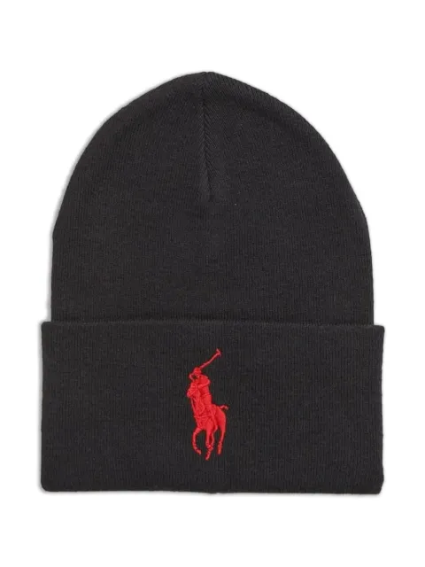 Polo Ralph Lauren Big Pony cuff beanie hat Black PC0708002