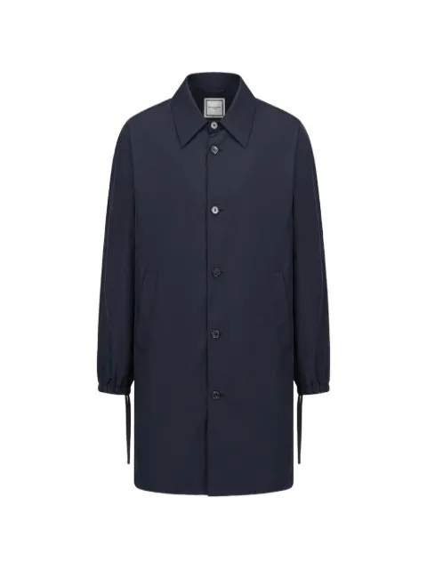 Wooyoungmi drawstring-cuff logo-patch coat Blue W261HC02