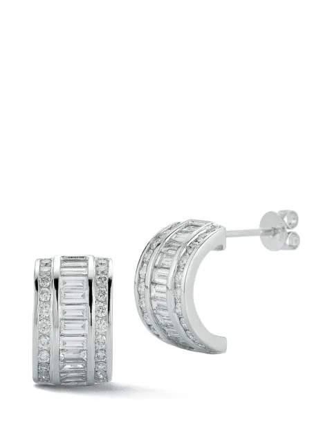 Mateo diamond half-hoop earrings Silver PLATINUMANDDIAMONDBAGUETTE