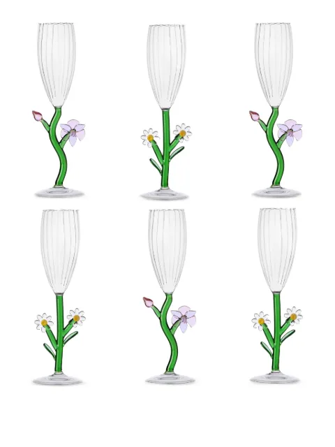 Ichendorf Milano flower flutes (set of six) Green 01241934196