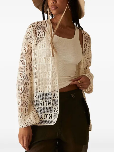 KITH Jace logo-details lace shirt Neutrals KITH197