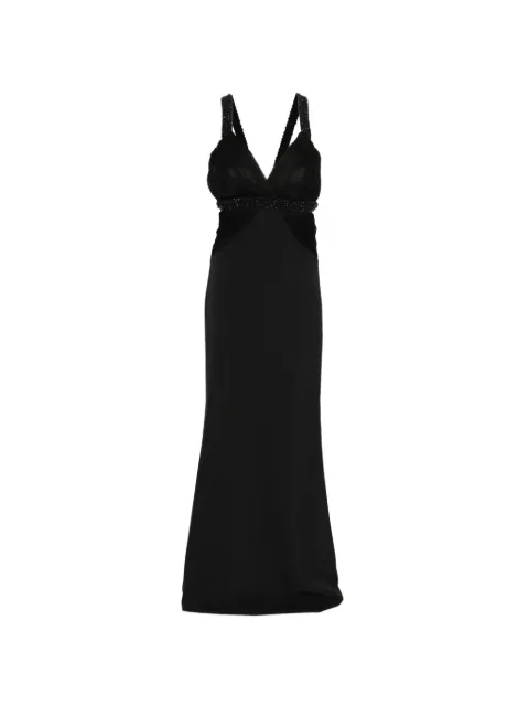 PRONOVIAS PARTY EDIT x Elisabetta Franchi Breksta V-neck maxi dress Black EL226GN1BREKSTA407