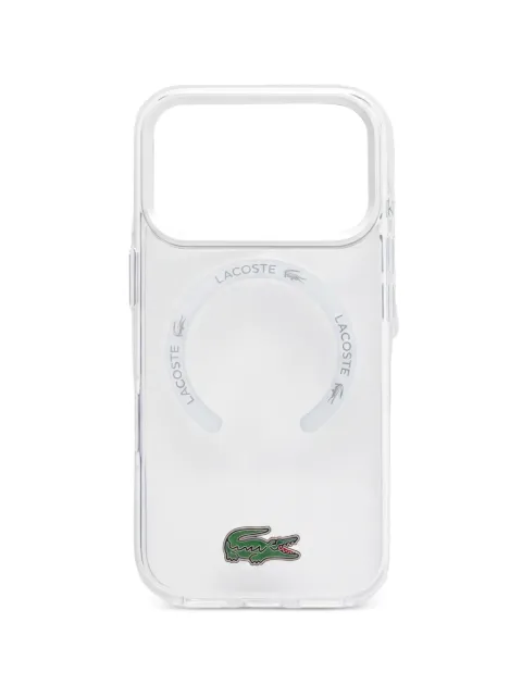 Lacoste logo-plaque iPhone 17 Pro case White LCHMP17LUGTEH