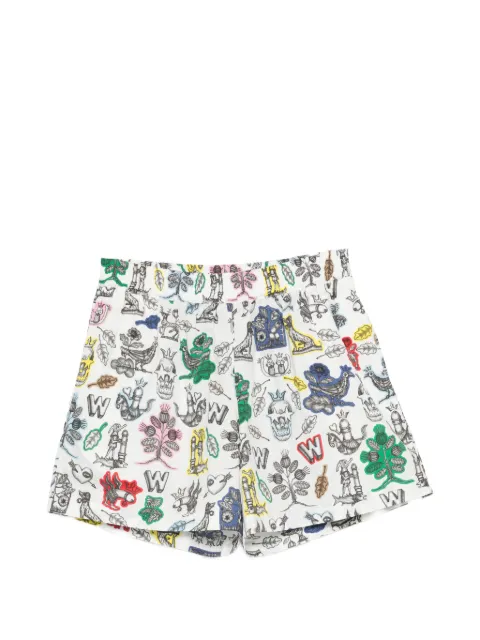 Walter Van Beirendonck graphic-print shorts White 2015