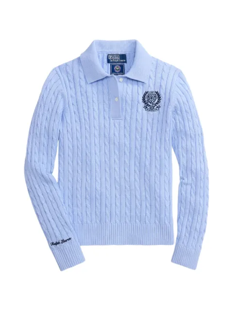 Polo Ralph Lauren Wimbledon cable embroidered polo sweater Blue 211B15810002