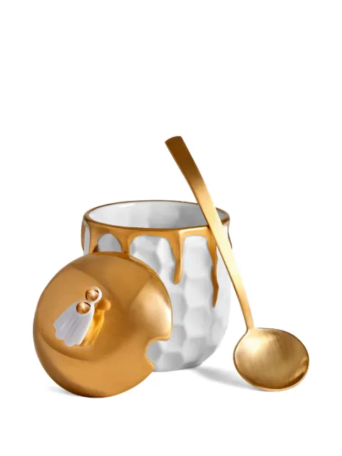 L'Objet Beehive honey pot set Gold BE287