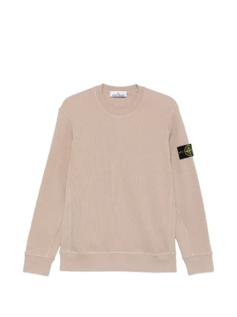Stone Island 6100056 organic cotton waffle fleece sweater Neutrals L1S156100056S0044