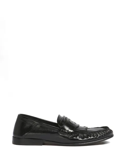 Marni fringe embossed leather loafers Black MOMS006901P4574